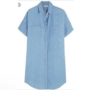 Cute Blue Mini Shirt Dress